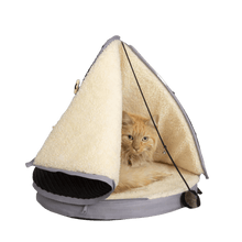 Load image into Gallery viewer, TeePee Cat Bed - Black & Grey